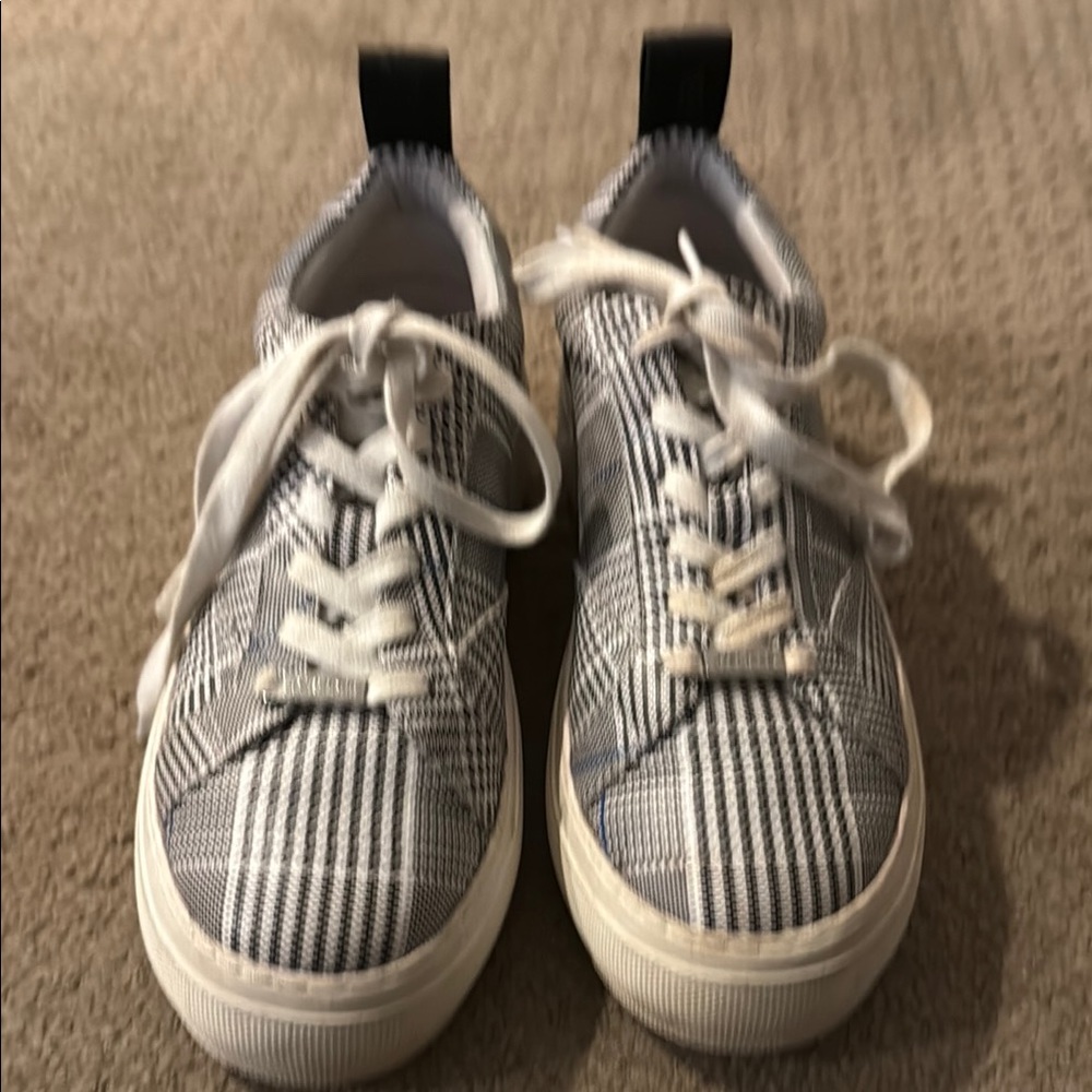 JSlide plaid leather stacked sneakers